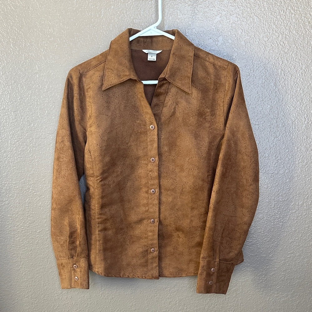 Christopher & Banks Brown Button Down Shirt